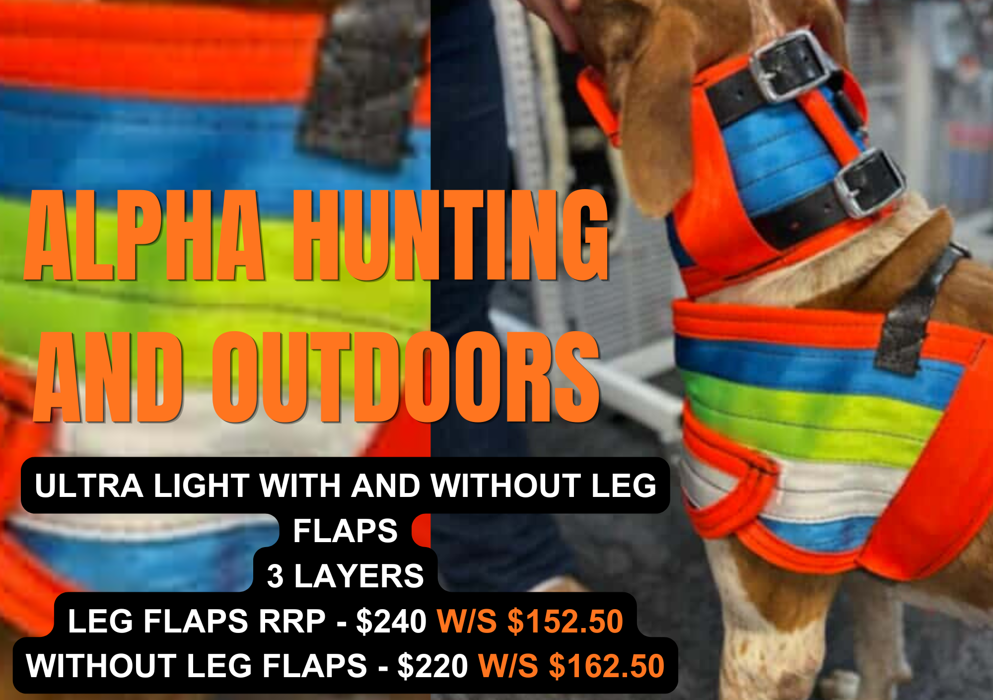 Alpha Hunting Dog Chest Plates with Kevlar Options
