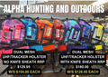 Mesh Dual Tracker/GPS/UHF holders with and without knife sheath